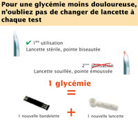 pour une glycémie moins douloureuse, n'oubliez pas de changer de lancette à chaque test pour une glycémie moins douloureuse, n'oubliez pas de changer de lancette à chaque test