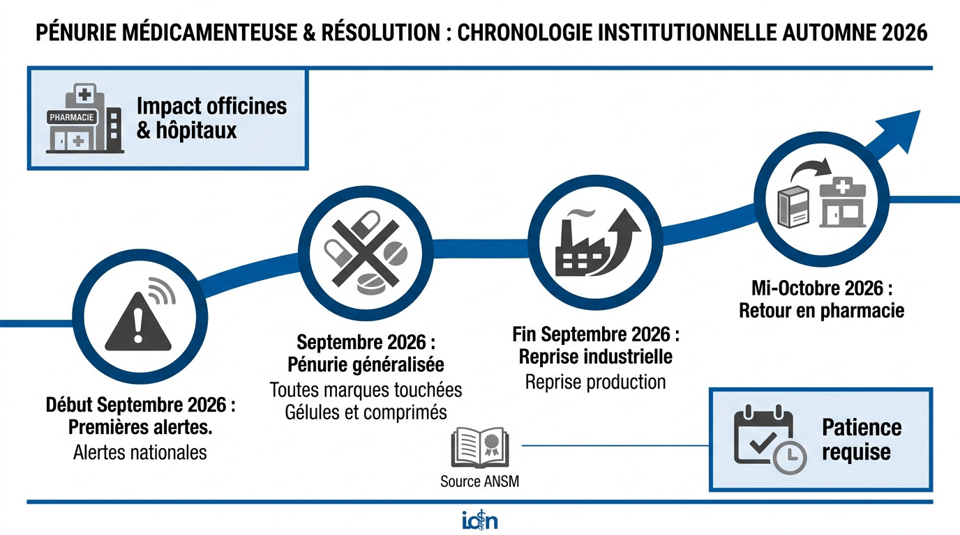 Graphique de l'évolution de la pénurie de fluoxétine en 2026