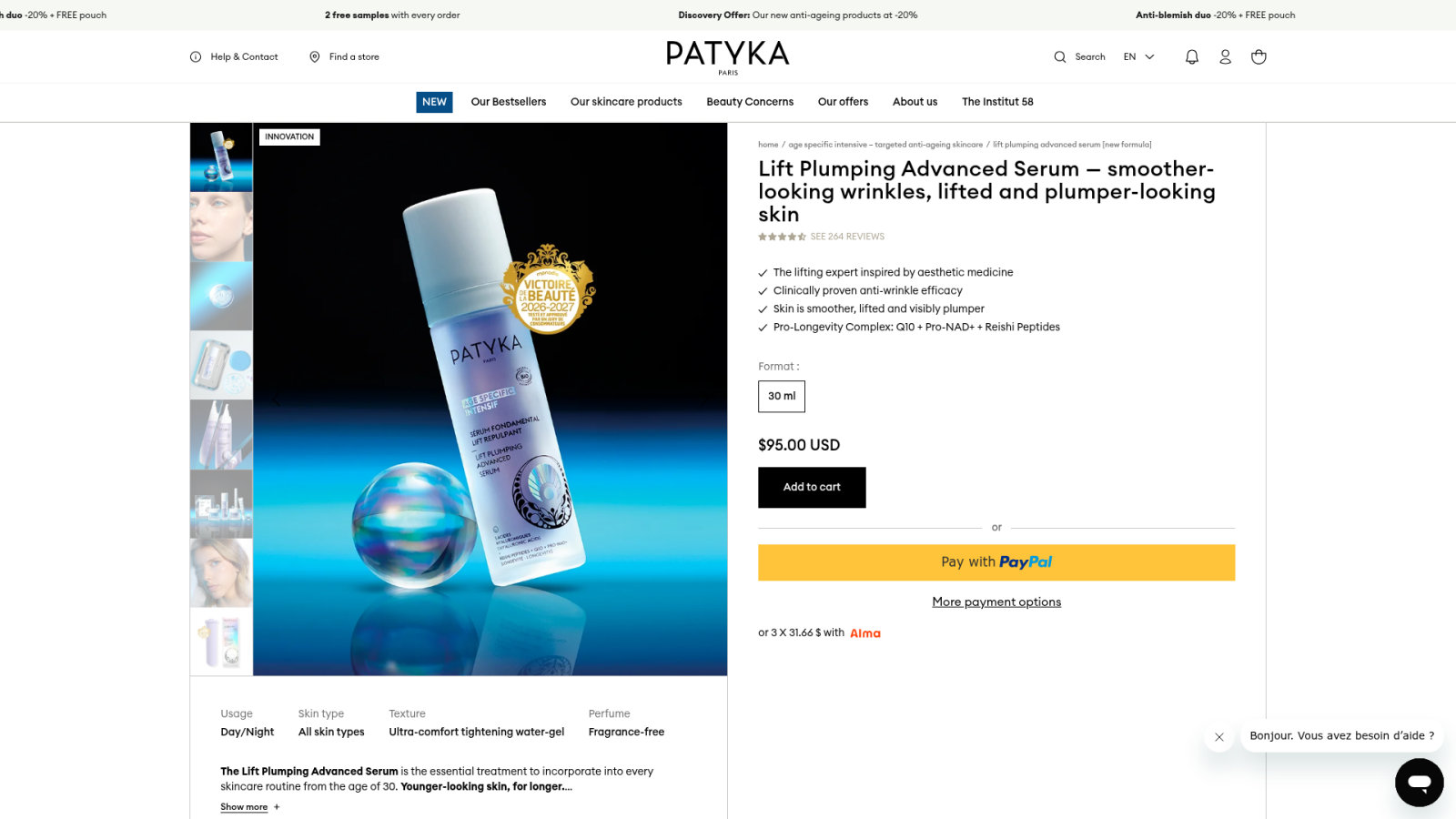 Sérum fondamental Lift de Patyka : l'innovation bio-technologique