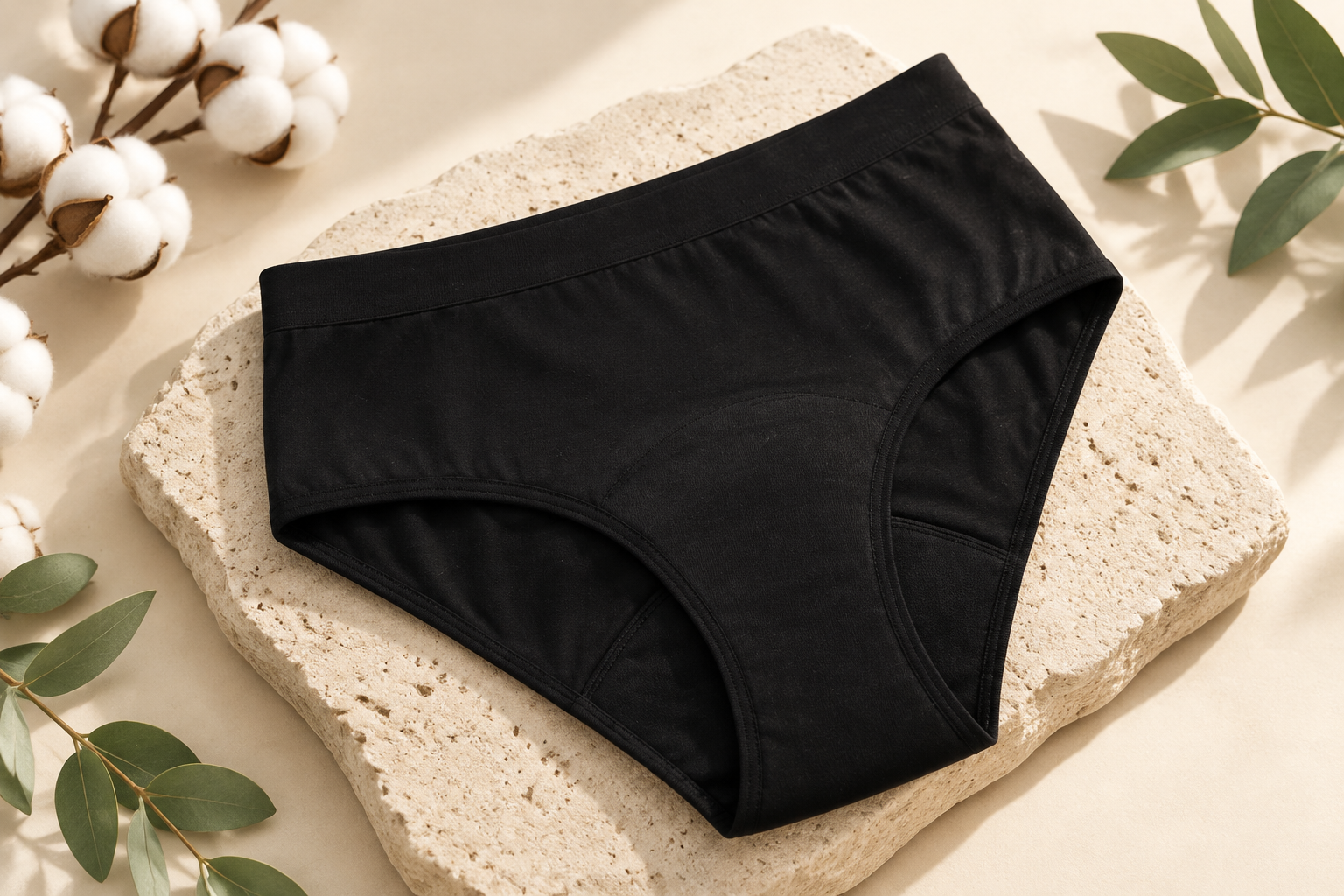 Culotte menstruelle réutilisable de la marque Elia Lingerie